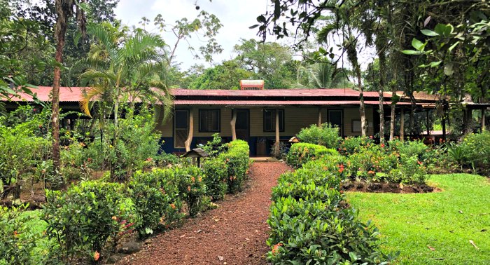 Large Costa Rican traditional house in the forest.