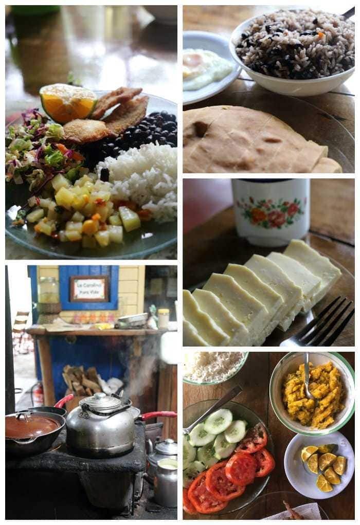 Collage of traditonal Costa Rican dishes.