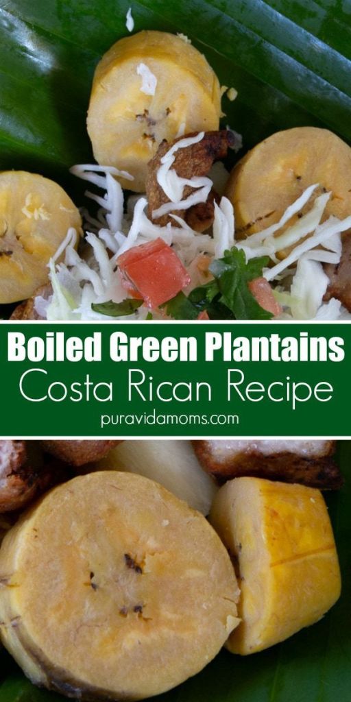 Boiled plantains with veggies on the side.