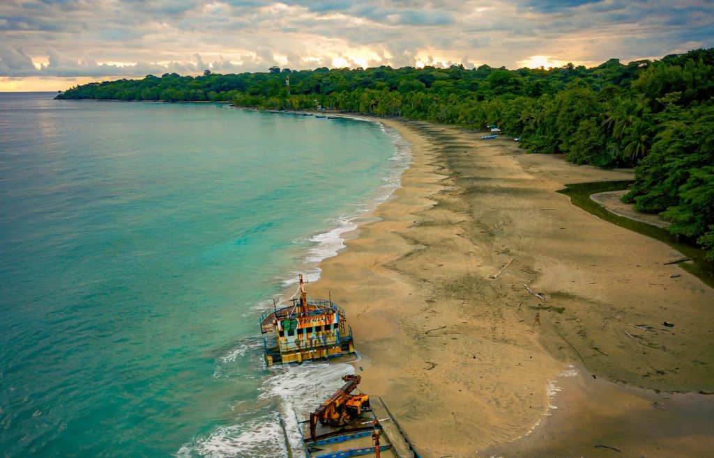 boat wreck on beach
