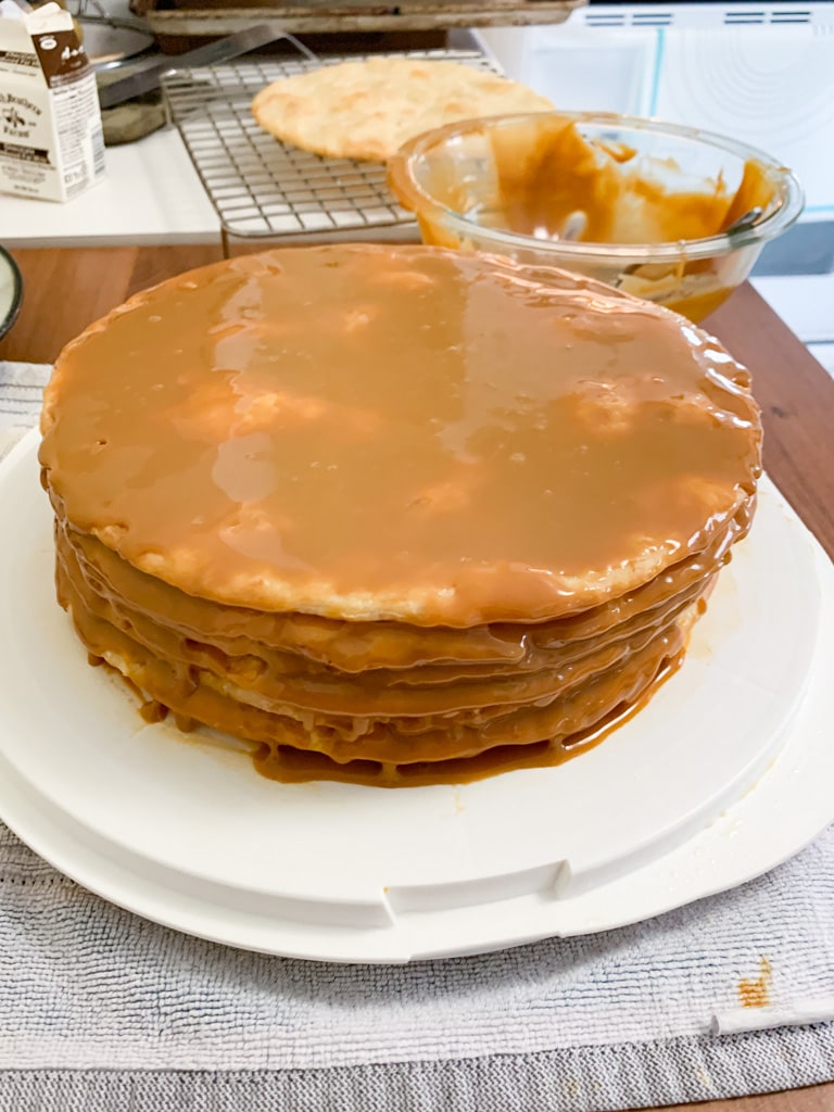 Torta Chilena Costa Rica cake on a white plate